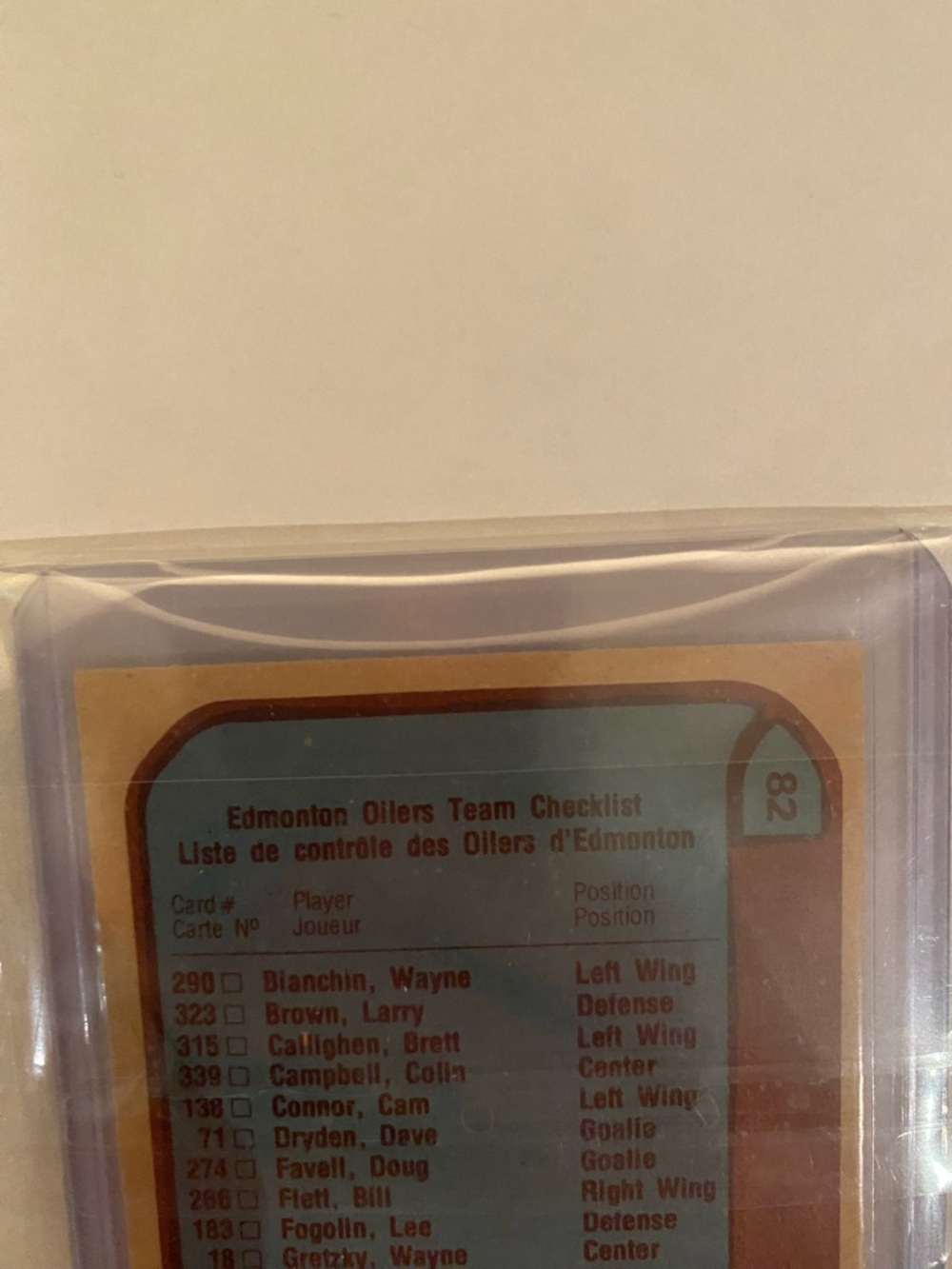 1979-80 O-Pee-Chee Edmonton Oilers Checklist #82 Unmarked Gretzky - Picture 5 of 6
